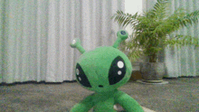 ikea aftonsparv plushie waving gif, then lunging at the camera